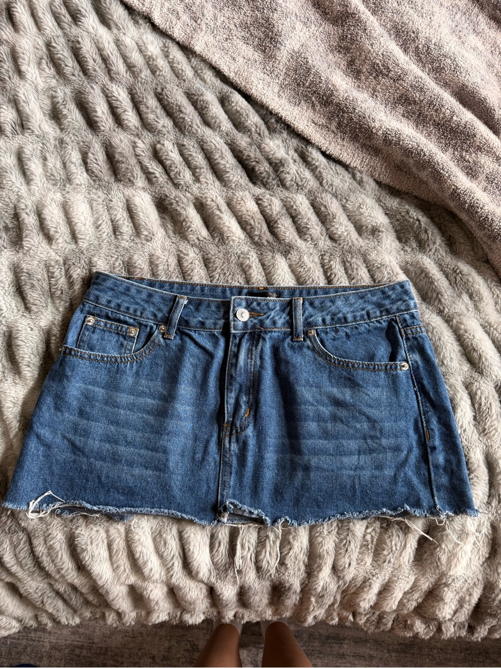 Denim Mini Skirt white fox